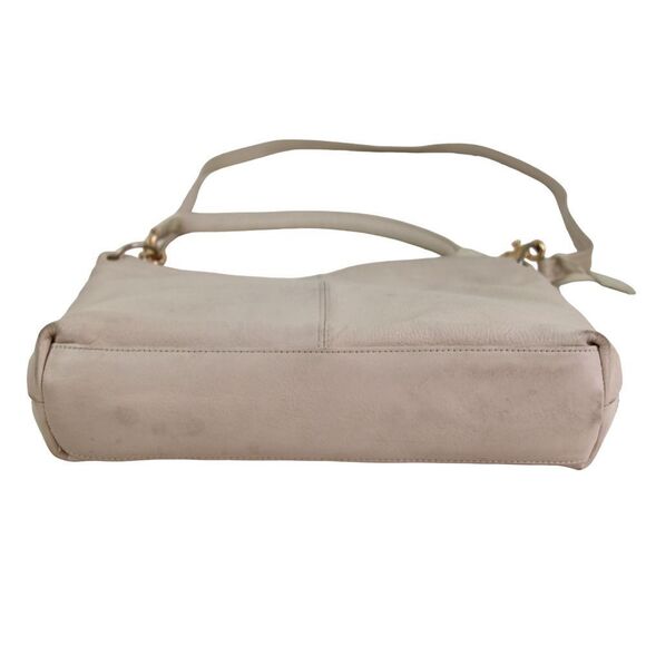 GIANI BERNINI CREAM WHITE GENUINE LEATHER SATCHEL SHOULDER BAG HANDBAG PURSE - Picture 5 of 15